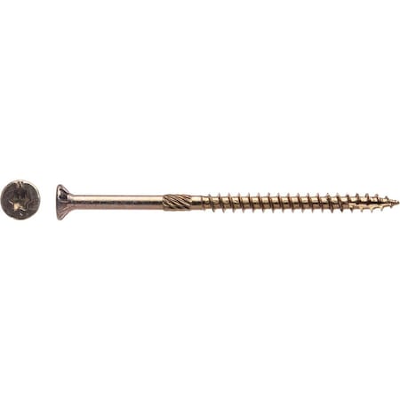 #10 x 3-1/2 In. Yellow Zinc Flat Head Wood Screw, 54PK -  BIG TIMBER, 1YTX10312
